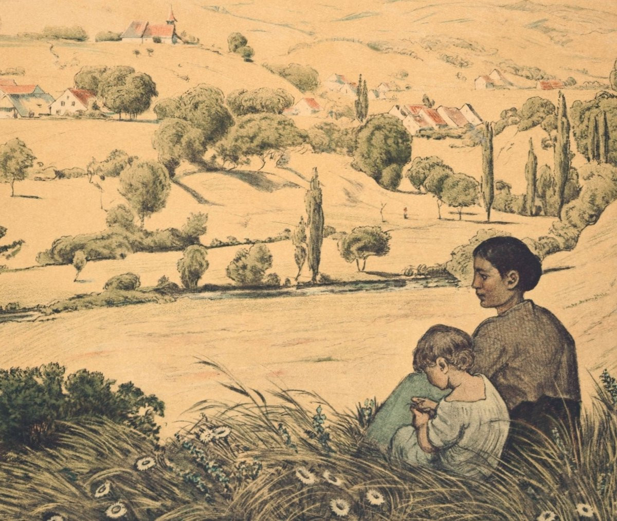 Hans Thoma (1839–1924), Paysage d'été Du Sud De l'Allemagne, Vers 1897-photo-2