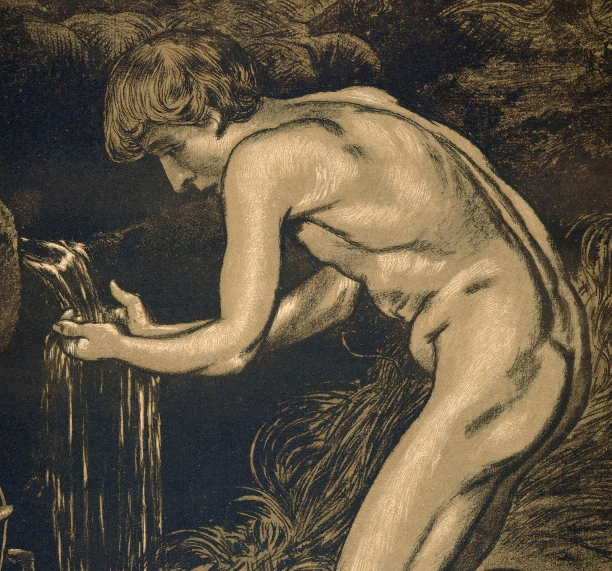 Hans Thoma (1839-1924), Boy At The Source, 1897-photo-2