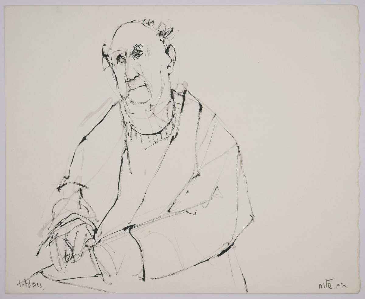 Ruth Schloss (1922-2013), Vieil homme méditatif, vers 1990-photo-4