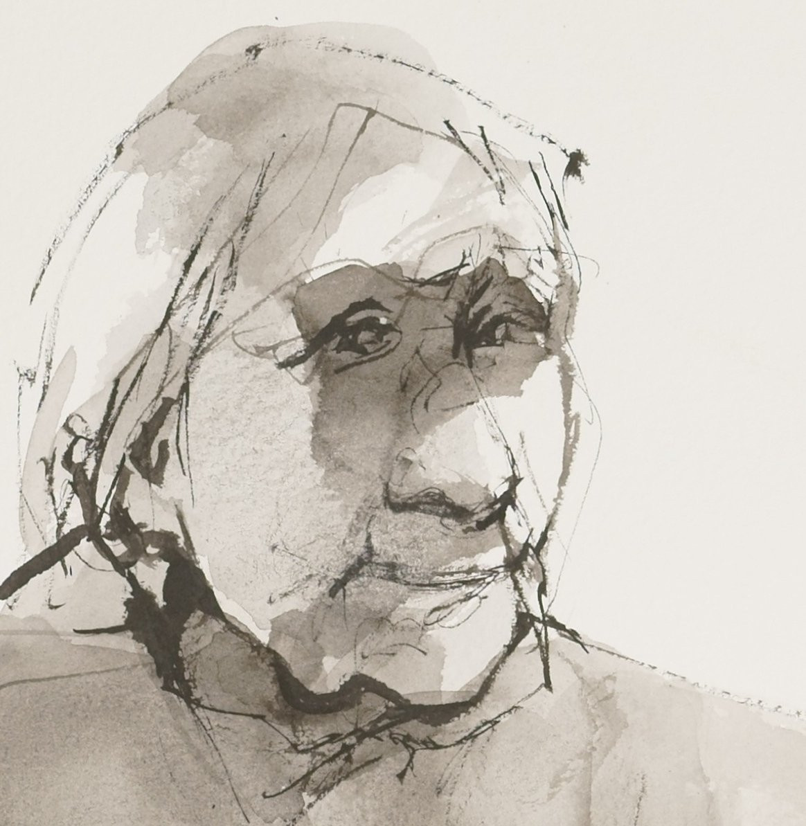 Ruth Schloss (1922-2013), Old Woman At Table, Circa 1990-photo-3