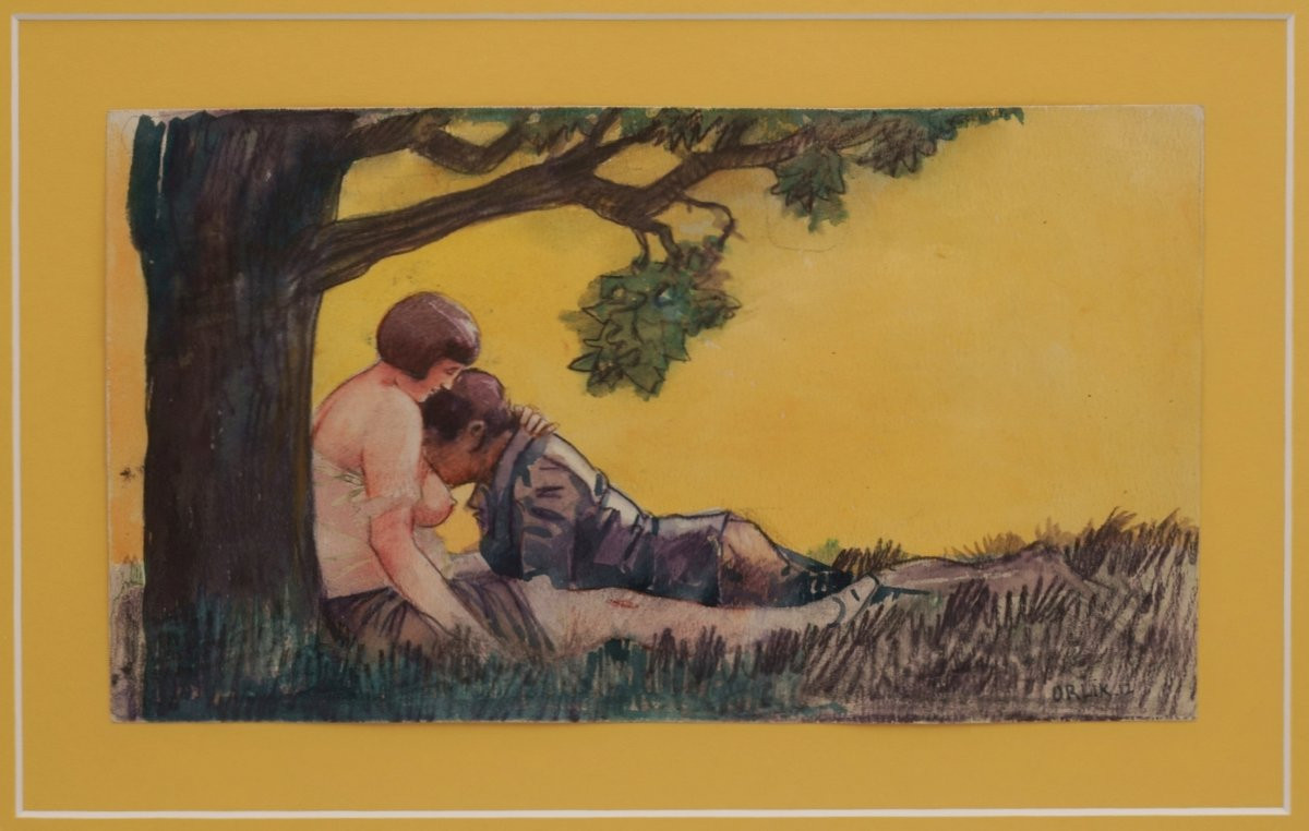 Emil Orlik (1870-1932), Scène d'amour sous un arbre, 1912-photo-3