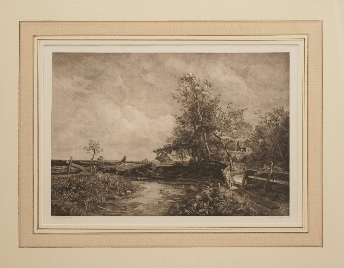 Fritz Krostewitz (1860-1913), Paysage près de Zutphen d'après Emil Jakob Schindler, vers 1895-photo-3