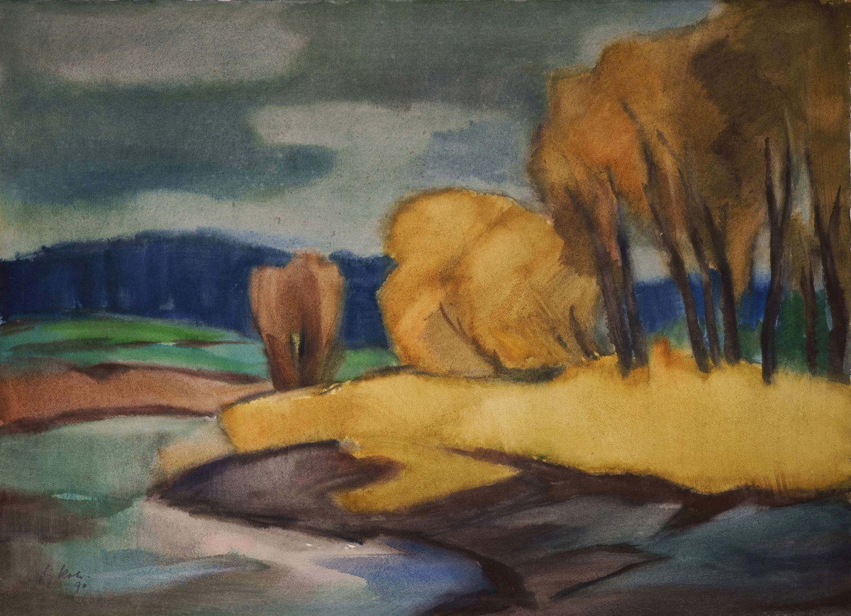 ´fritz Kohlstädt (1921-2000), On The Hunte River Near Oldenburg, 1990