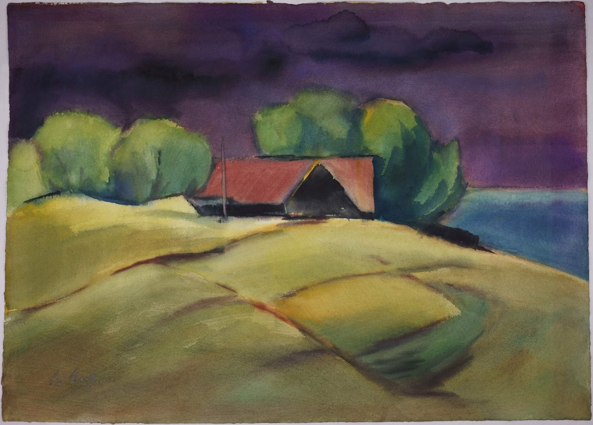 Fritz Kohlstädt (1921-2000), Farm In Bornholm, 1990-photo-4