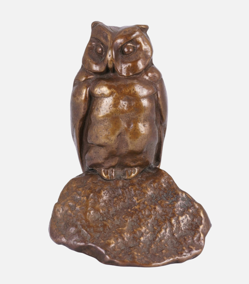 Anonymous, Watching Owl On Rock, Around 1960