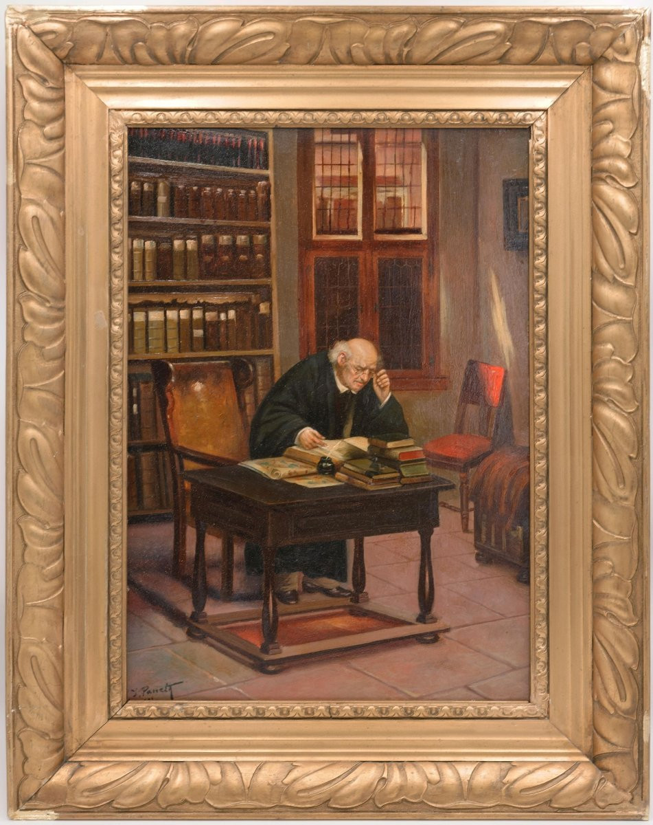 Lasarre Judavics-Paneth (1870 - après 1912), Un érudit dans son bureau, 1902-photo-3