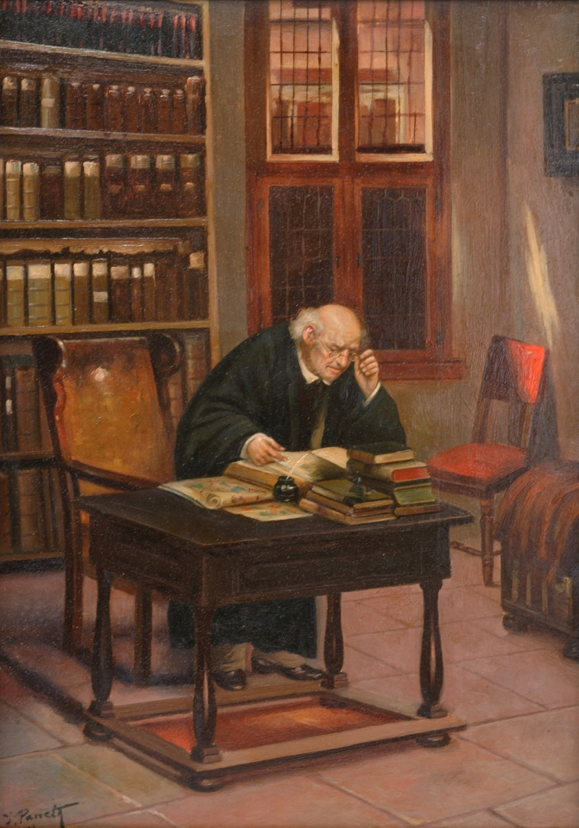 Lasarre Judavics-Paneth (1870 - après 1912), Un érudit dans son bureau, 1902