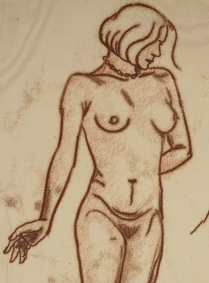 Fritz Uphoff (1890, Witten – 1966, Worpswede), Deux nus féminins, vers 1930-photo-2