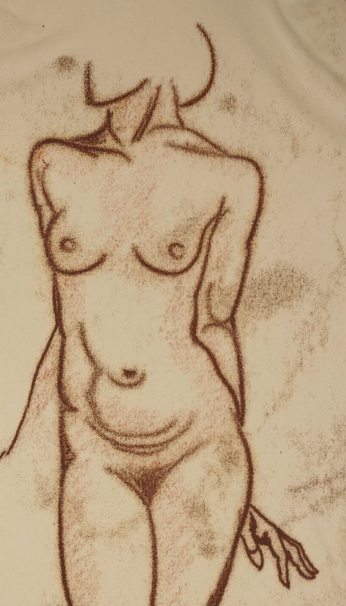 Fritz Uphoff (1890, Witten – 1966, Worpswede), Deux nus féminins, vers 1930-photo-3