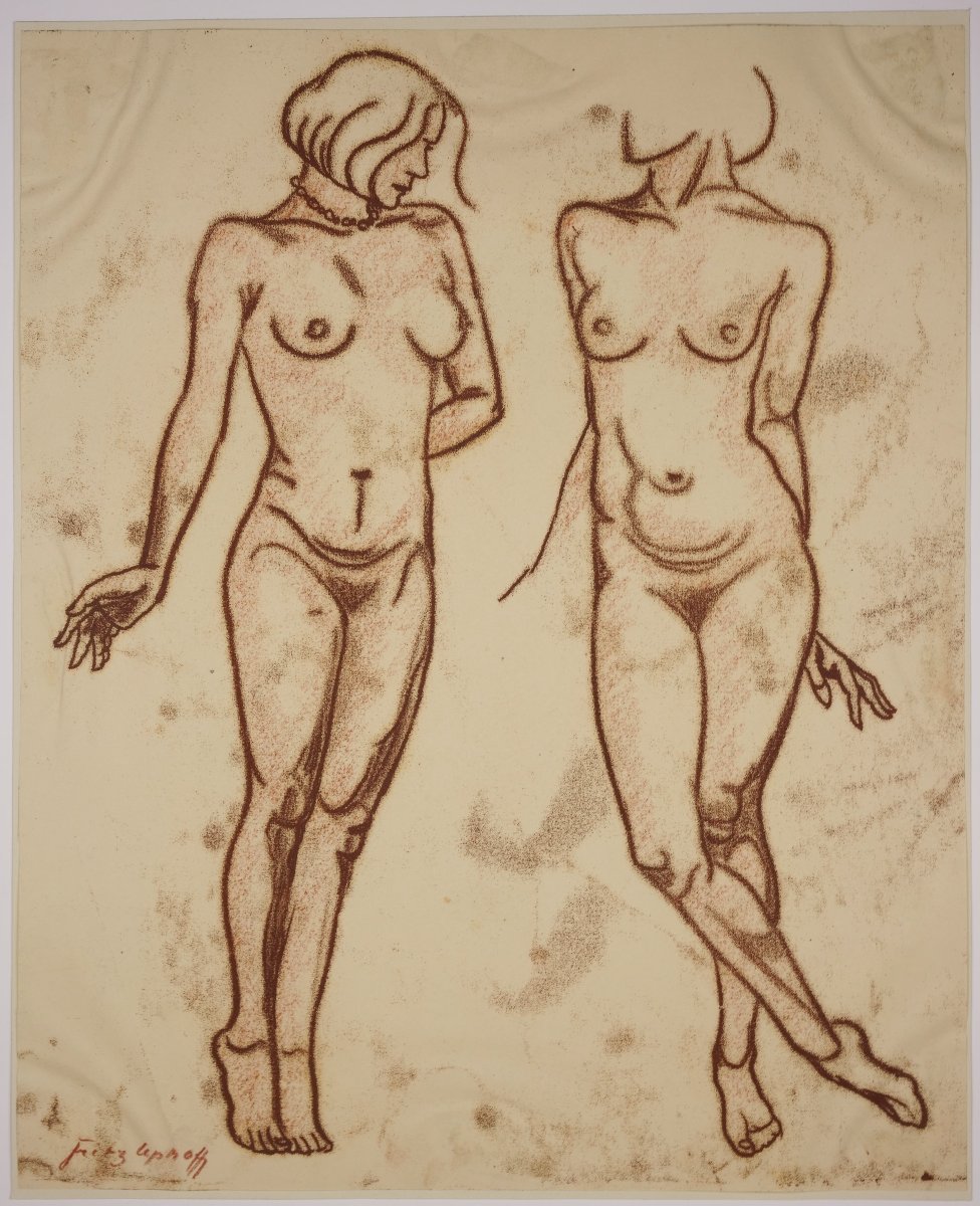 Fritz Uphoff (1890, Witten – 1966, Worpswede), Deux nus féminins, vers 1930-photo-4