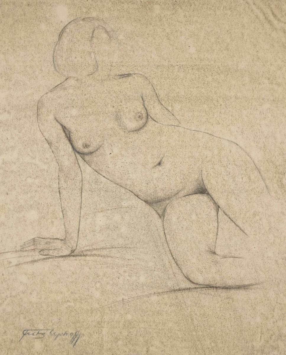 Fritz Uphoff (1890, Witten – 1966, Worpswede), Nu féminin, vers 1930