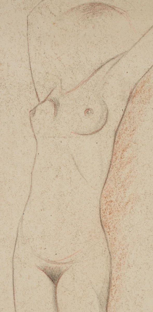 Fritz Uphoff (1890 Witten – 1966 Worpswede), Standing Nude, ca. 1930-photo-3