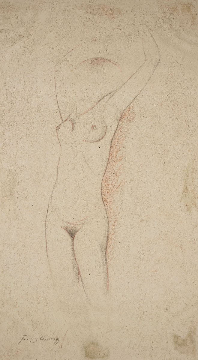Fritz Uphoff (1890 Witten – 1966 Worpswede), Standing Nude, ca. 1930