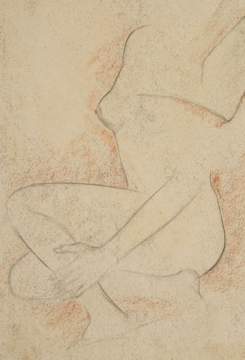 Fritz Uphoff (1890, Witten – 1966, Worpswede), Two Nudes In Motion, Ca. 1930-photo-2