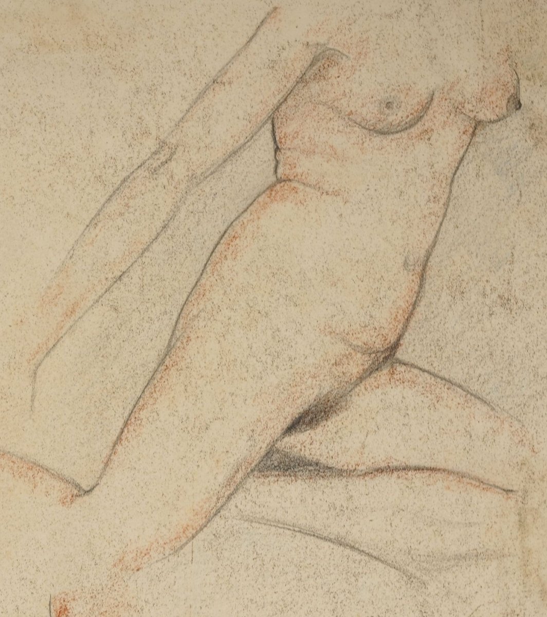 Fritz Uphoff (1890, Witten – 1966, Worpswede), Two Nudes In Motion, Ca. 1930-photo-3