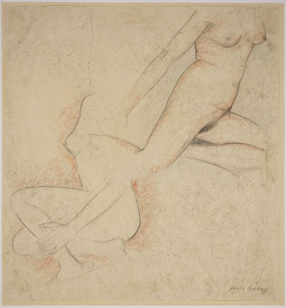 Fritz Uphoff (1890, Witten – 1966, Worpswede), Two Nudes In Motion, Ca. 1930-photo-4