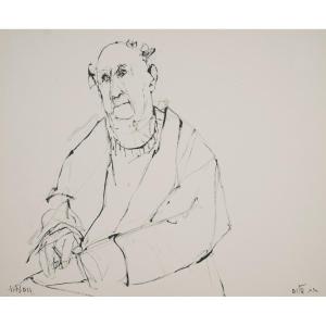 Ruth Schloss (1922-2013), Vieil homme méditatif, vers 1990