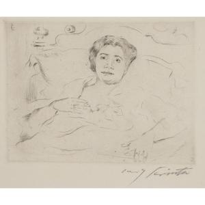 Lovis Corinth (1858-1925), Au lit, 1909