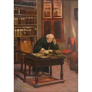 Lasarre Judavics-Paneth (1870 - après 1912), Un érudit dans son bureau, 1902