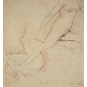 Fritz Uphoff (1890, Witten – 1966, Worpswede), Two Nudes In Motion, Ca. 1930