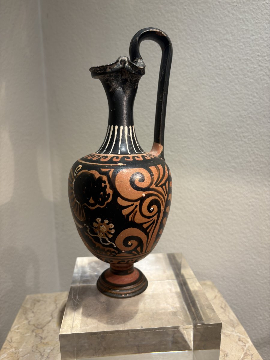 Oenochoe grecque en terre cuite-photo-3