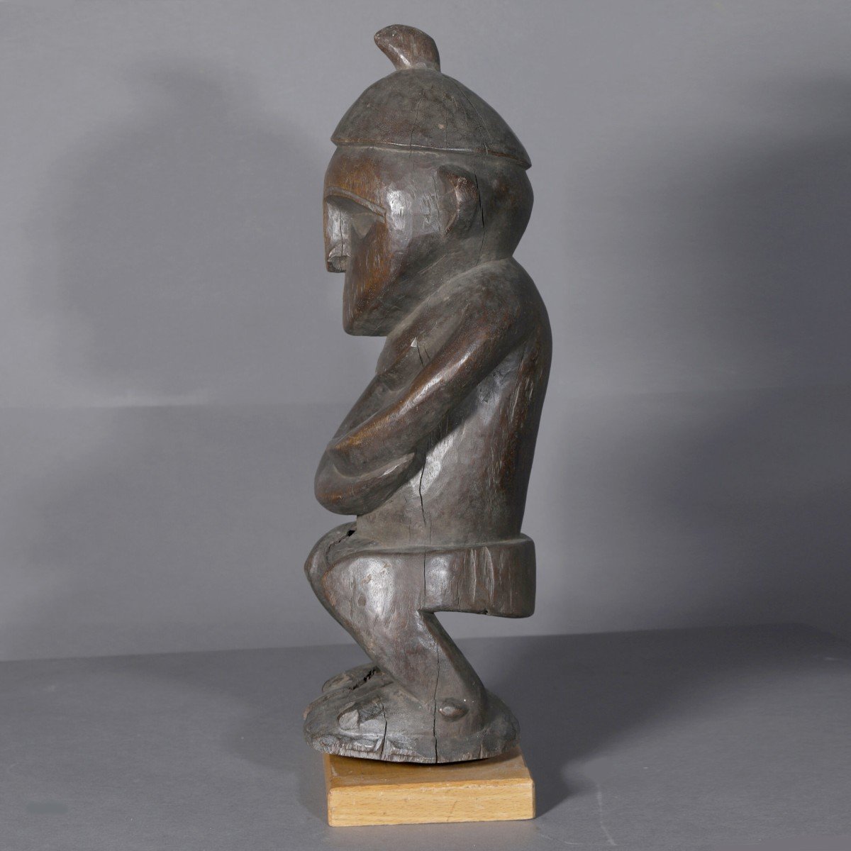 Statuette Sepik - figure féminine accroupie – Papouasie-nouvelle-guinée-photo-3