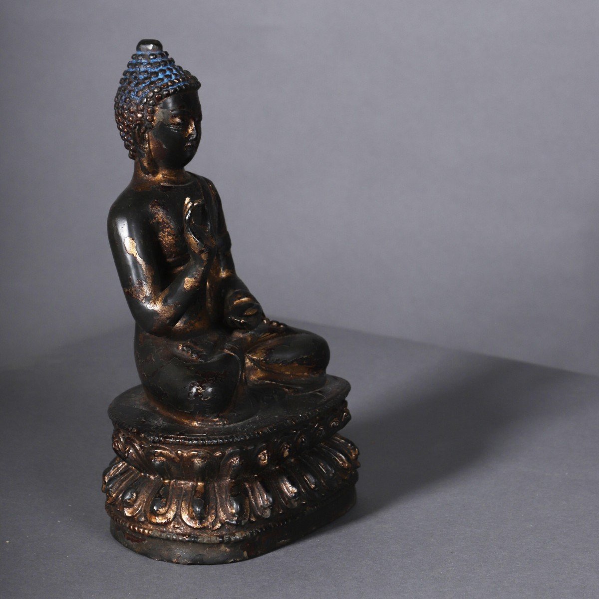 Bouddha Assis En Bronze – Birmanie-photo-1