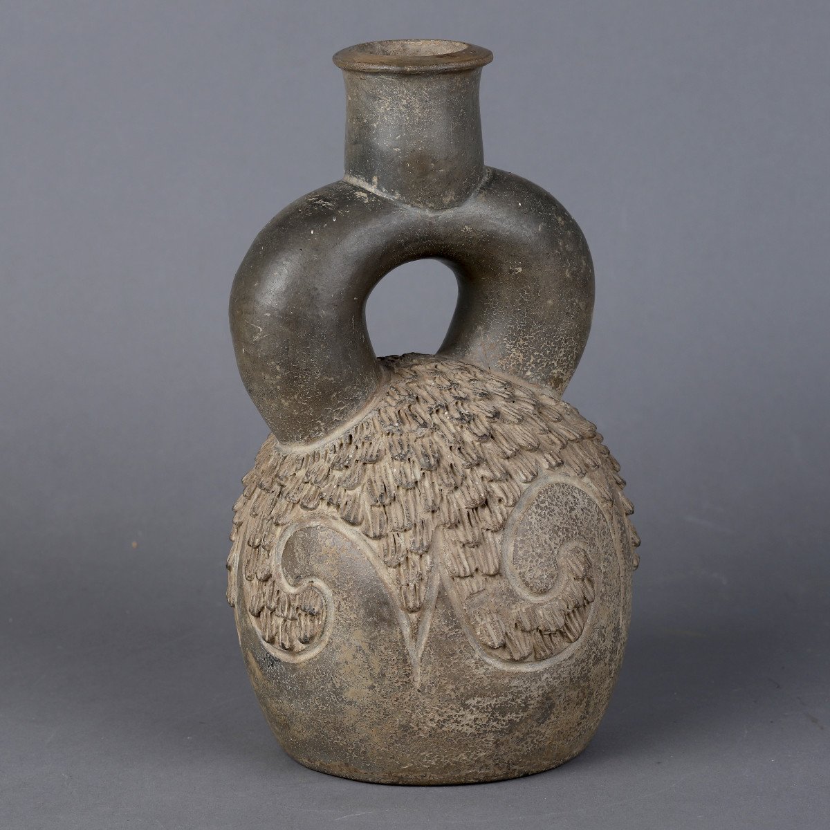 Vase &agrave; Anse En &eacute;trier Pr&eacute;colombien &ndash; Culture Chavin, P&eacute;rou-photo-2