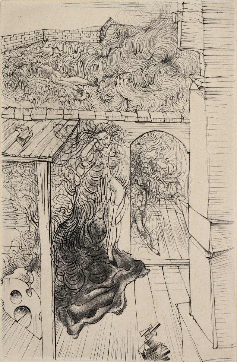 Bellmer Hans - Femme à la porte d'une maison