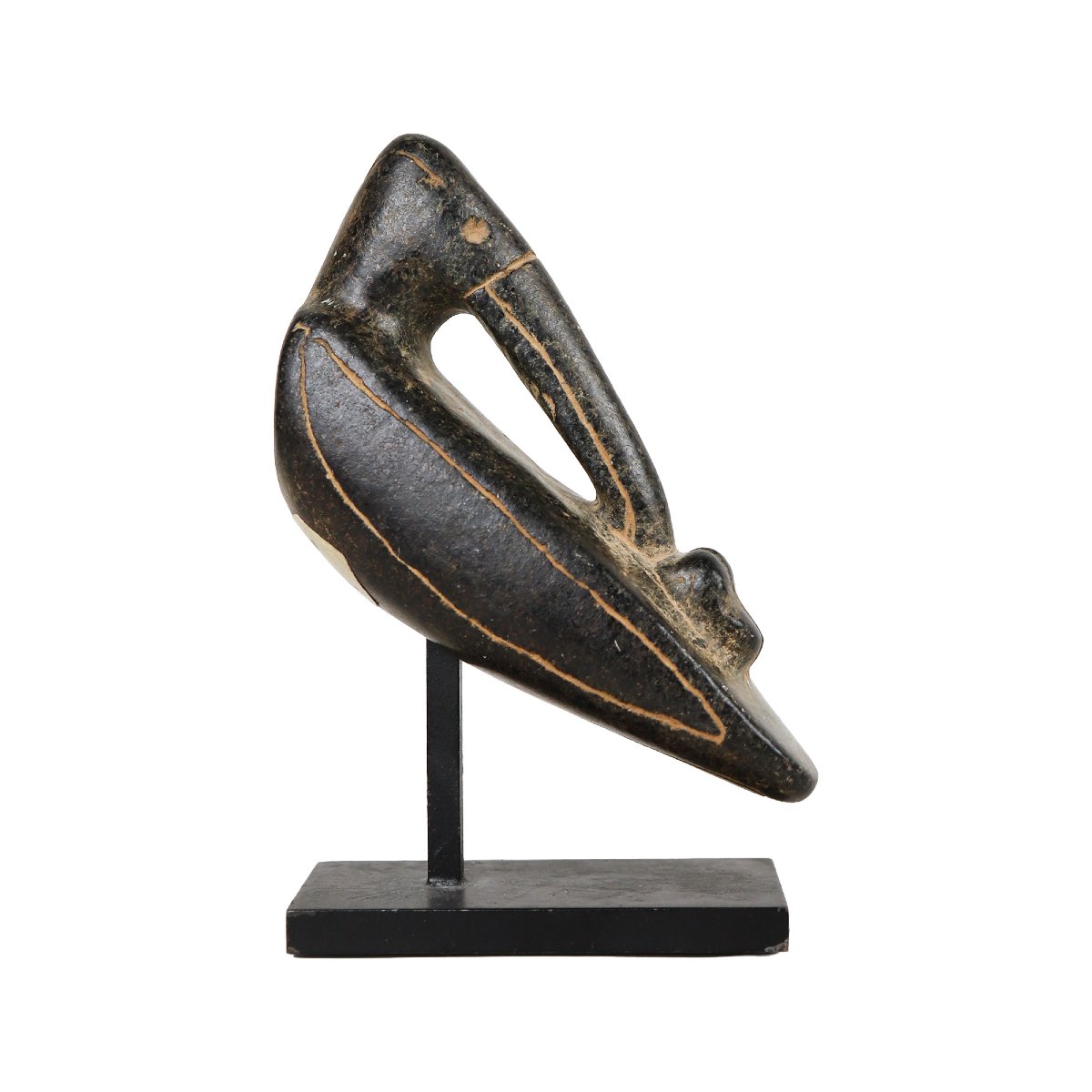 Fourneau de pipe en pierre – culture Hopewell, Woodland, USA-photo-3
