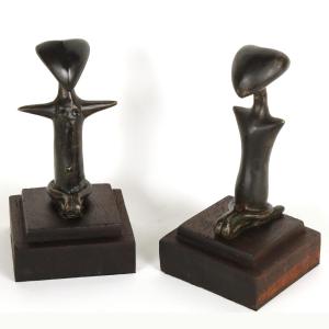 Paire de figures abstraites Kulango – Côte d’Ivoire, Afrique