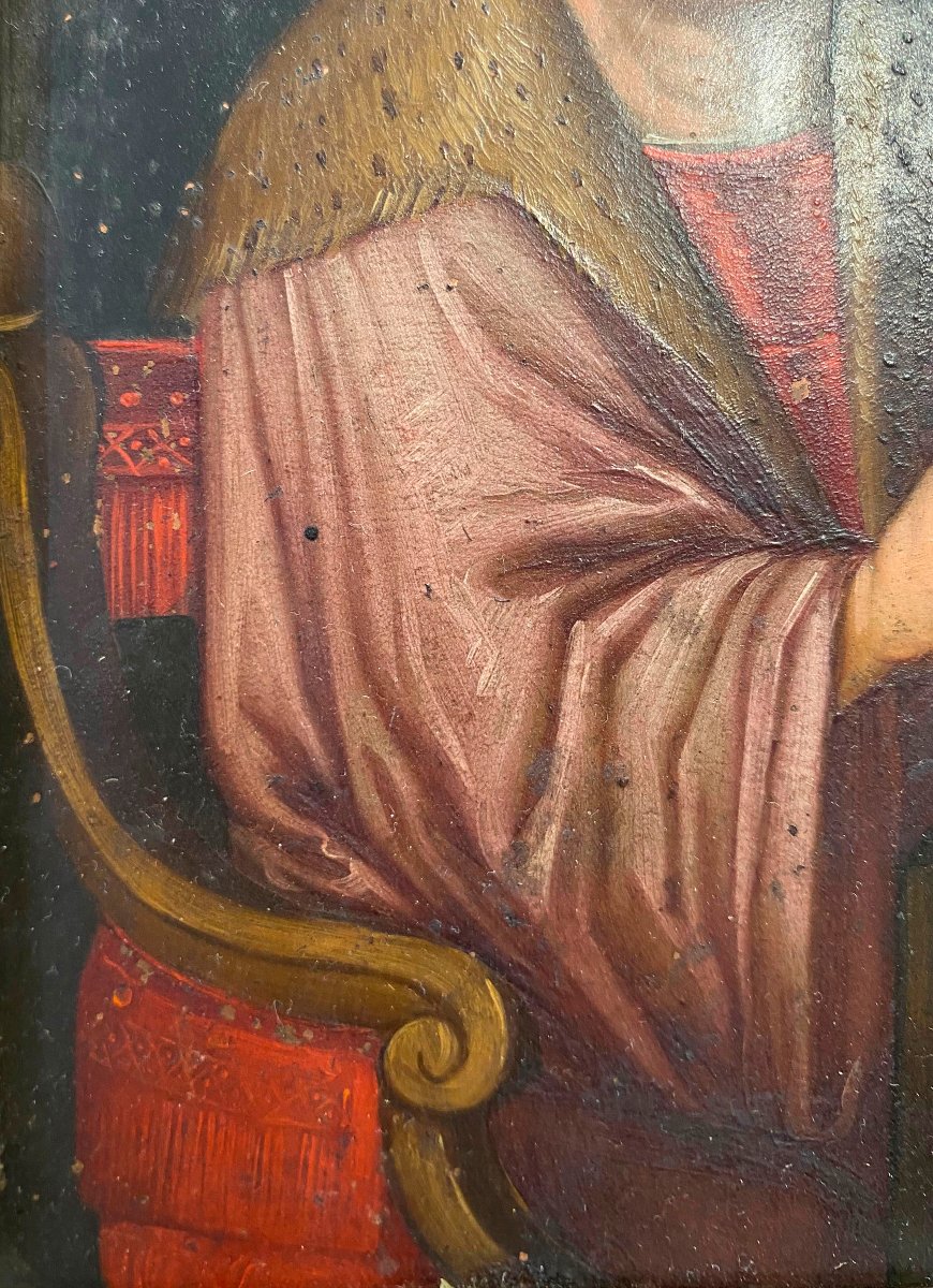 Saint Luke, Oil On Copper, Spanish School, 17th Century-photo-1