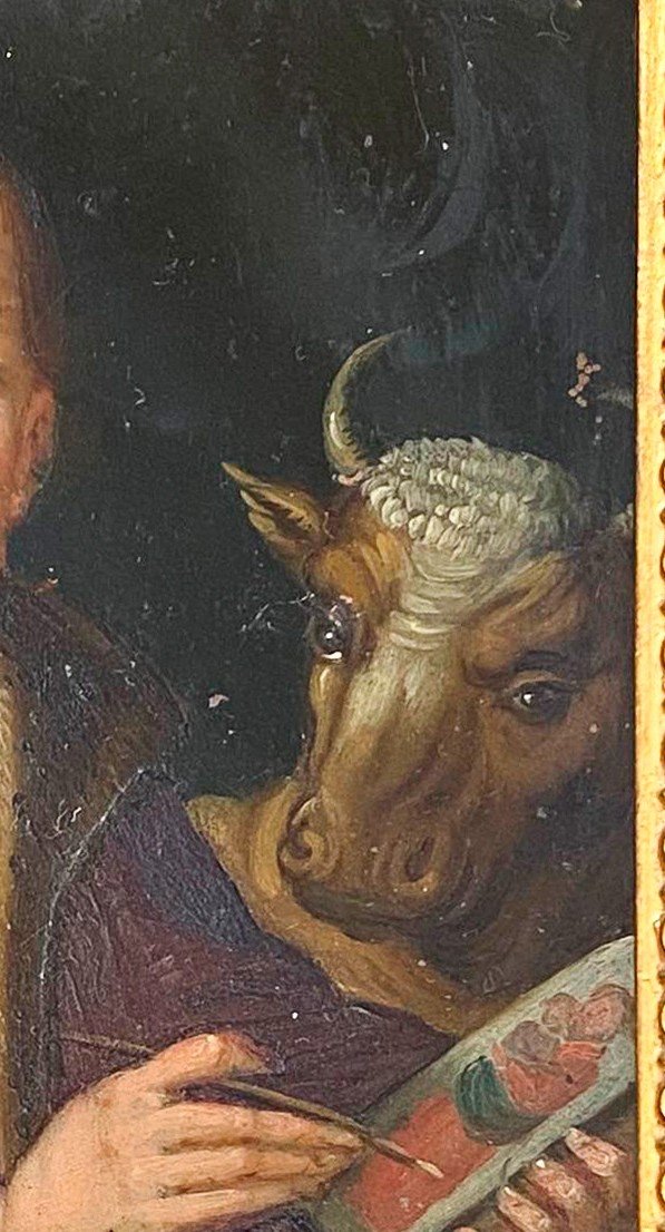 Saint Luke, Oil On Copper, Spanish School, 17th Century-photo-2