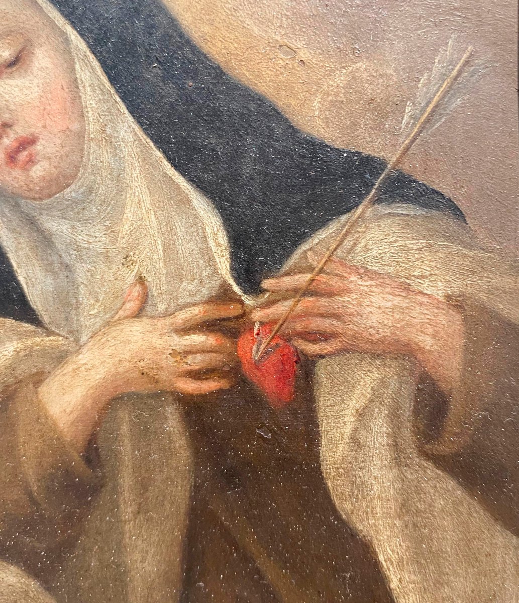 Santa Teresa, Oil On Copper, Spanish School, 17th Century-photo-4