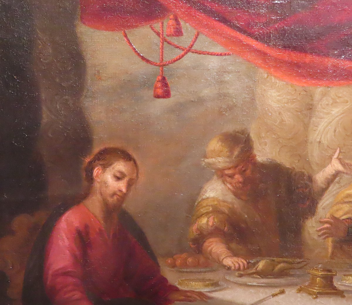 The Anointing Of Christ At Bethany Oil On Canvas Attributed To Juan Of Seville, Granada. 17th Century-photo-3