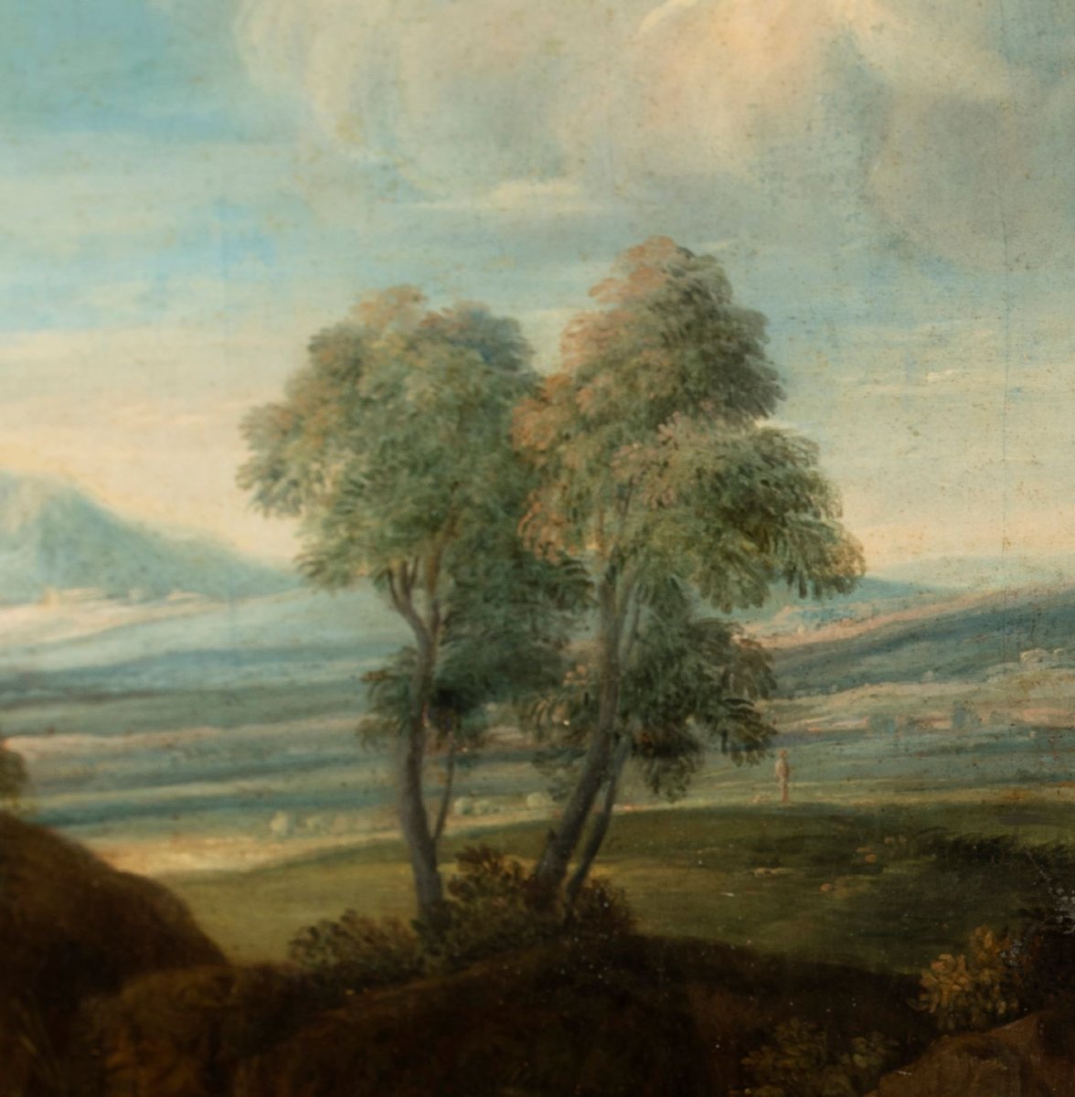 Landscape Of The Roman Countryside, Oil On Canvas, Attributed To Gaspard Dughet, 17th Century-photo-1