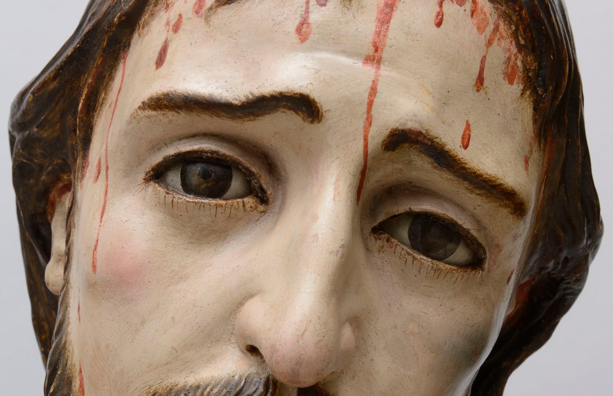 Ecce Homo Polychrome Terracotta Figure Attributed To José De Mora (1642–1726), 17th Century-photo-3