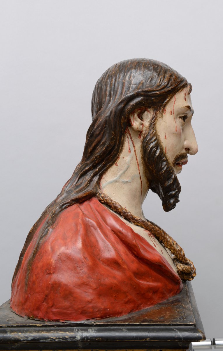 Ecce Homo Polychrome Terracotta Figure Attributed To José De Mora (1642–1726), 17th Century-photo-3