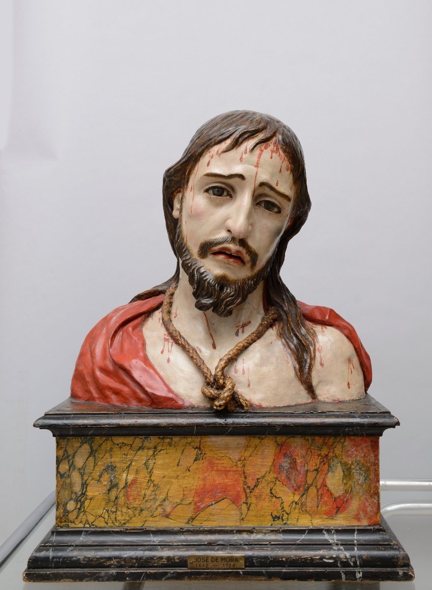 Ecce Homo Polychrome Terracotta Figure Attributed To José De Mora (1642–1726), 17th Century