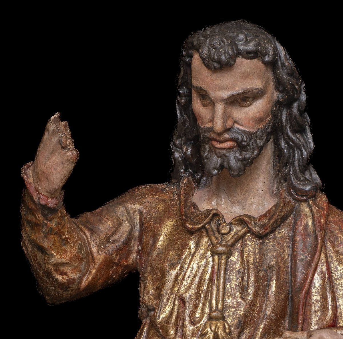  Saint John The Evangelist, A Wood Carving Attributed To Pedro De La Cuadra, 17th Century.-photo-3