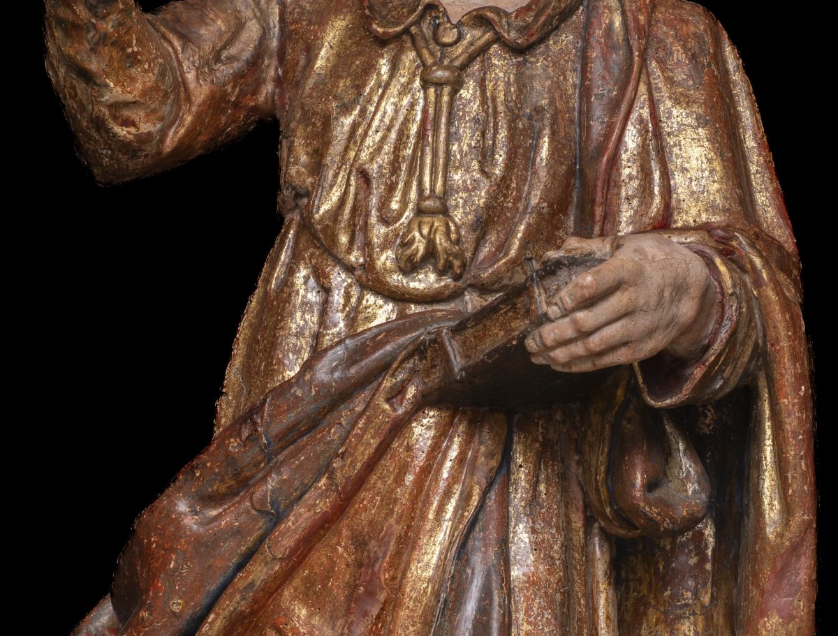  Saint John The Evangelist, A Wood Carving Attributed To Pedro De La Cuadra, 17th Century.-photo-1