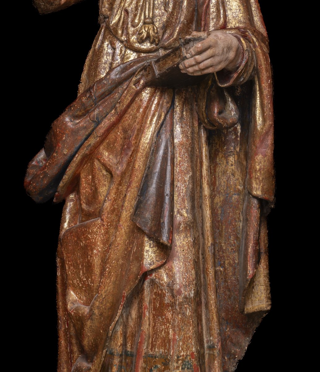  Saint John The Evangelist, A Wood Carving Attributed To Pedro De La Cuadra, 17th Century.-photo-2