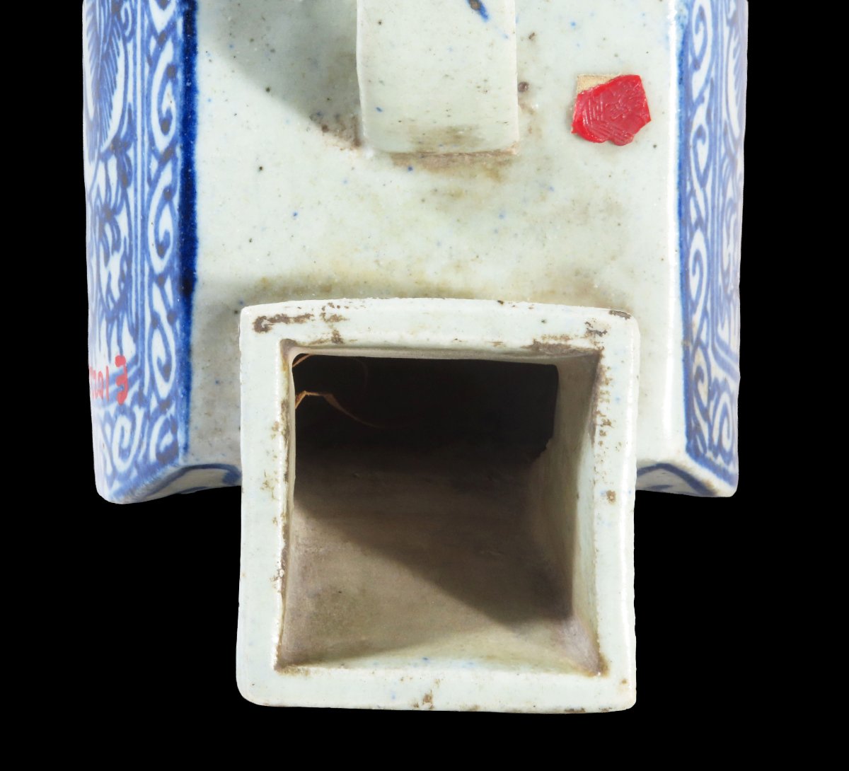 Urinal médical en porcelaine émaillée bleu et blanc (Chine, XIXe siècle)-photo-3