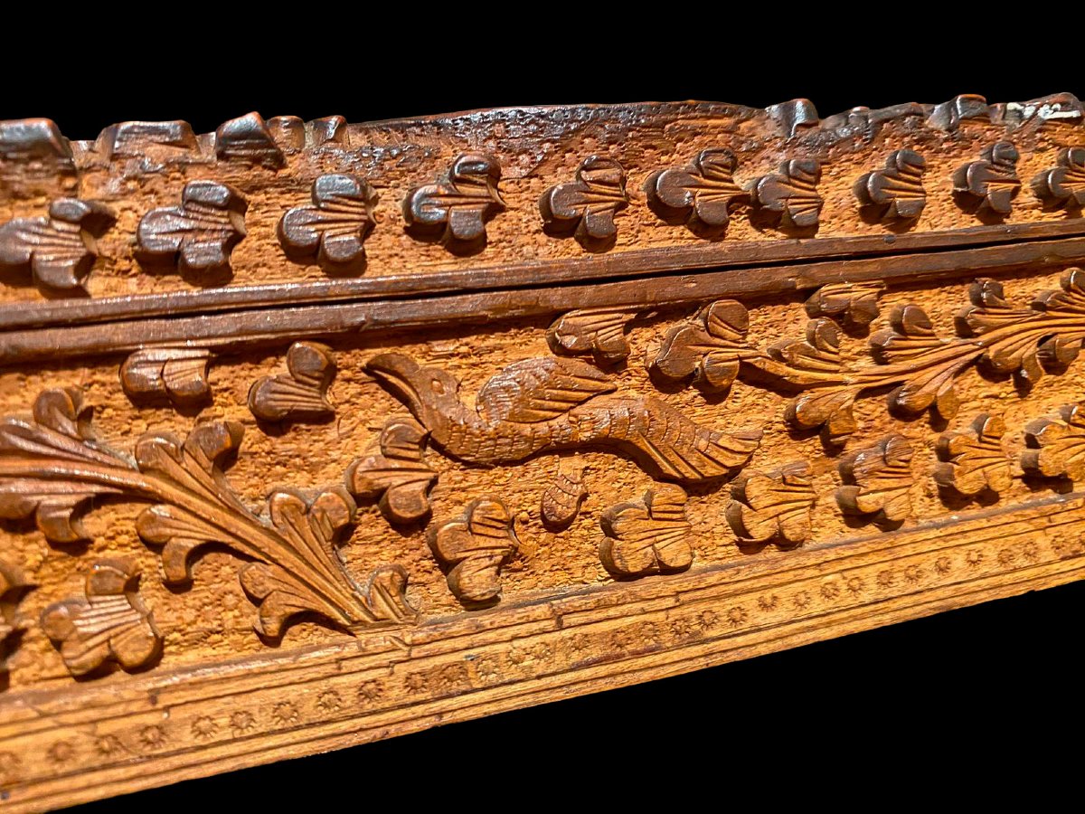 Carved Box Made Of Indian Sandalwood, 19th Century-photo-4