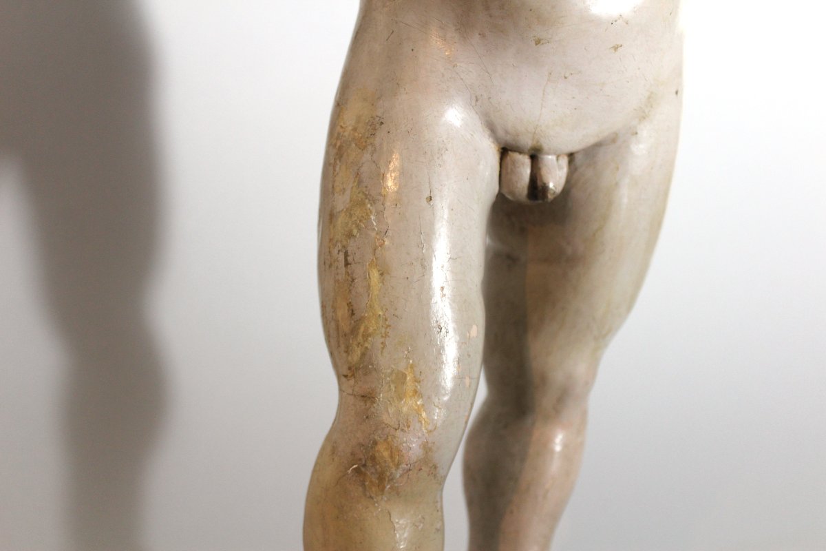 Enfant « Salvator Mundi », sculpture en bois sculpté, doré et polychrome, école castillane-photo-4