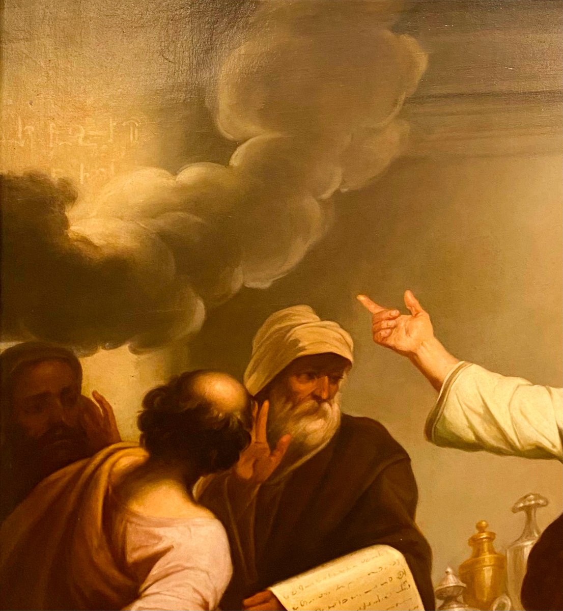 Le festin du roi Balthazar, huile sur toile, école française, XIXe siècle-photo-5