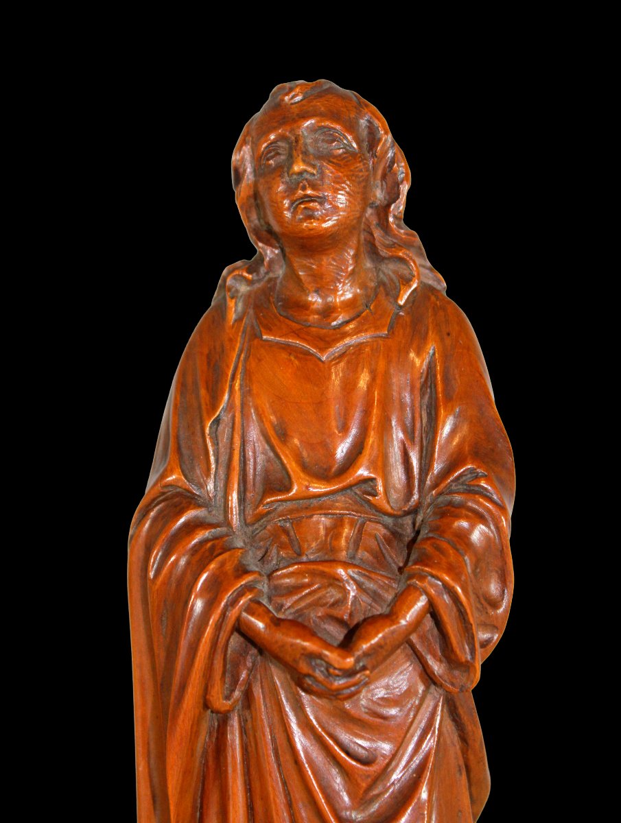 Sainte Jean, sculpture en bois de buis, école espagnole, XVIIe siècle-photo-2
