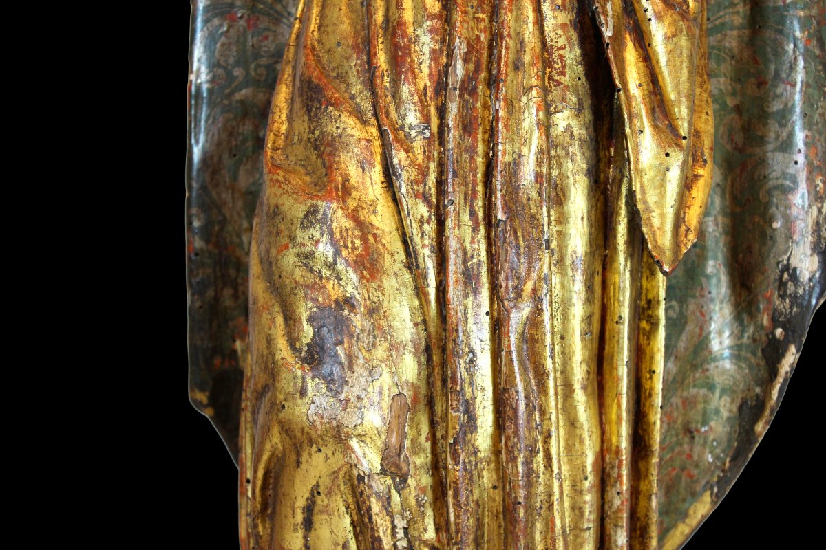 Saint Peter, A Wood Carving From The Castilian School, 16th Century-photo-1