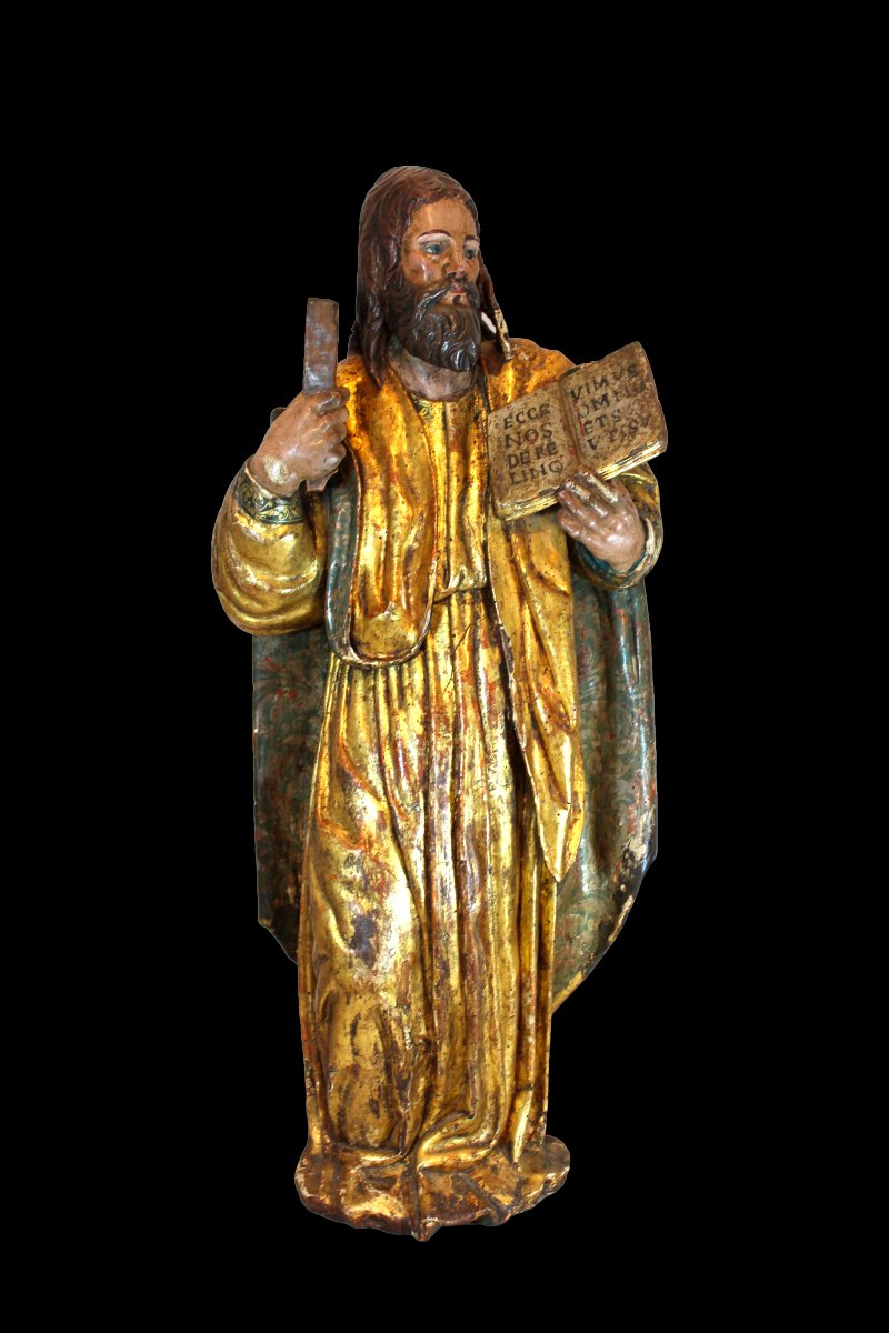 Saint Peter, A Wood Carving From The Castilian School, 16th Century