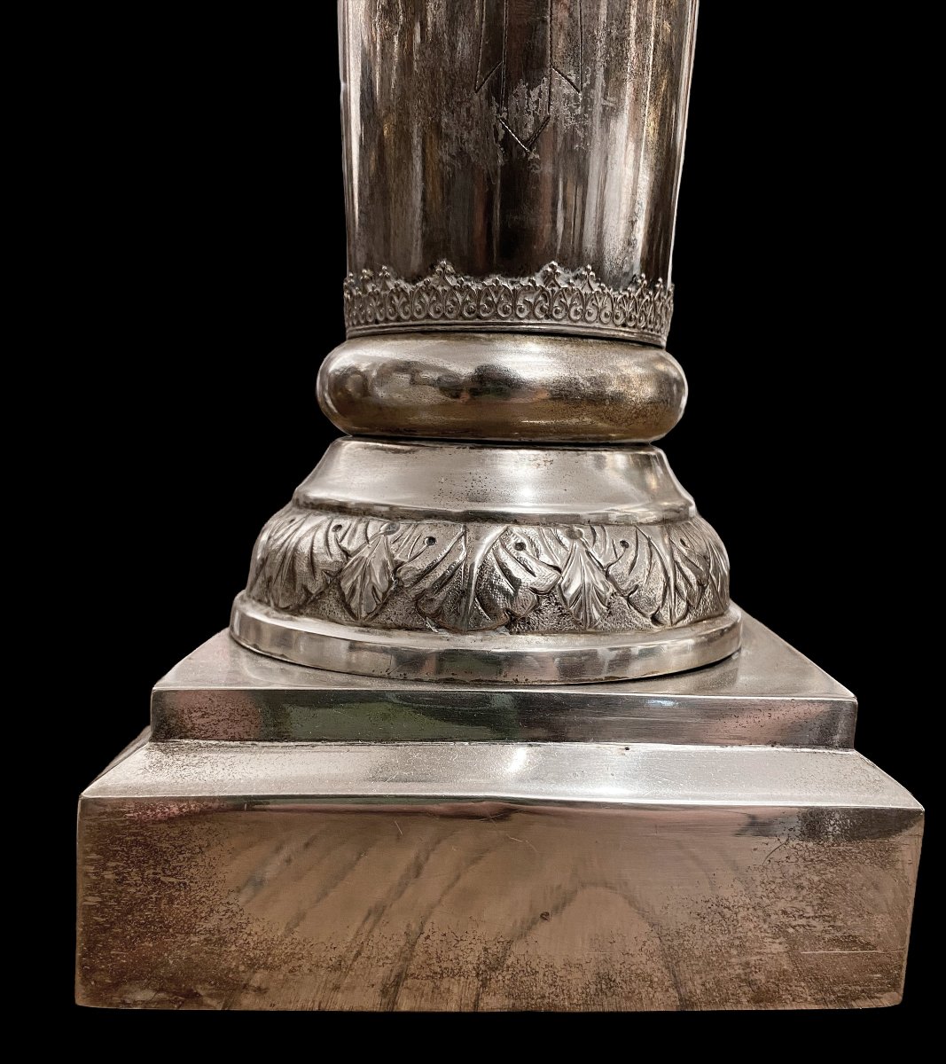 Silver-plated Virgin Of El Pilar, Hallmarked In Aladren (zaragoza), 19th Century-photo-5